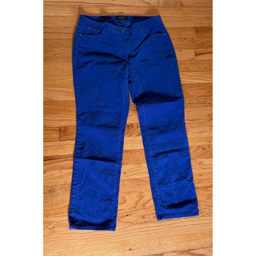 Talbots Flawless‎ Five-Pocket Corduroy Pants Cobalt Blue Straight Leg 8P Petite